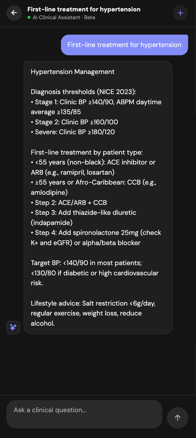 AI clinical response